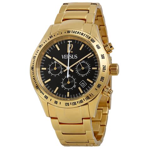 versus versace black and gold watch|Versace gold watch for men.